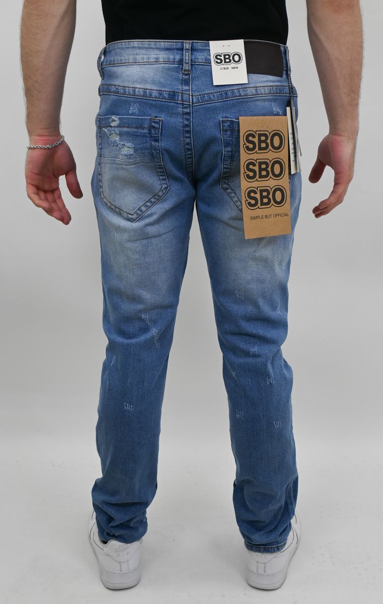 LIGHT BLUE RIPPED SKINNY JEANS