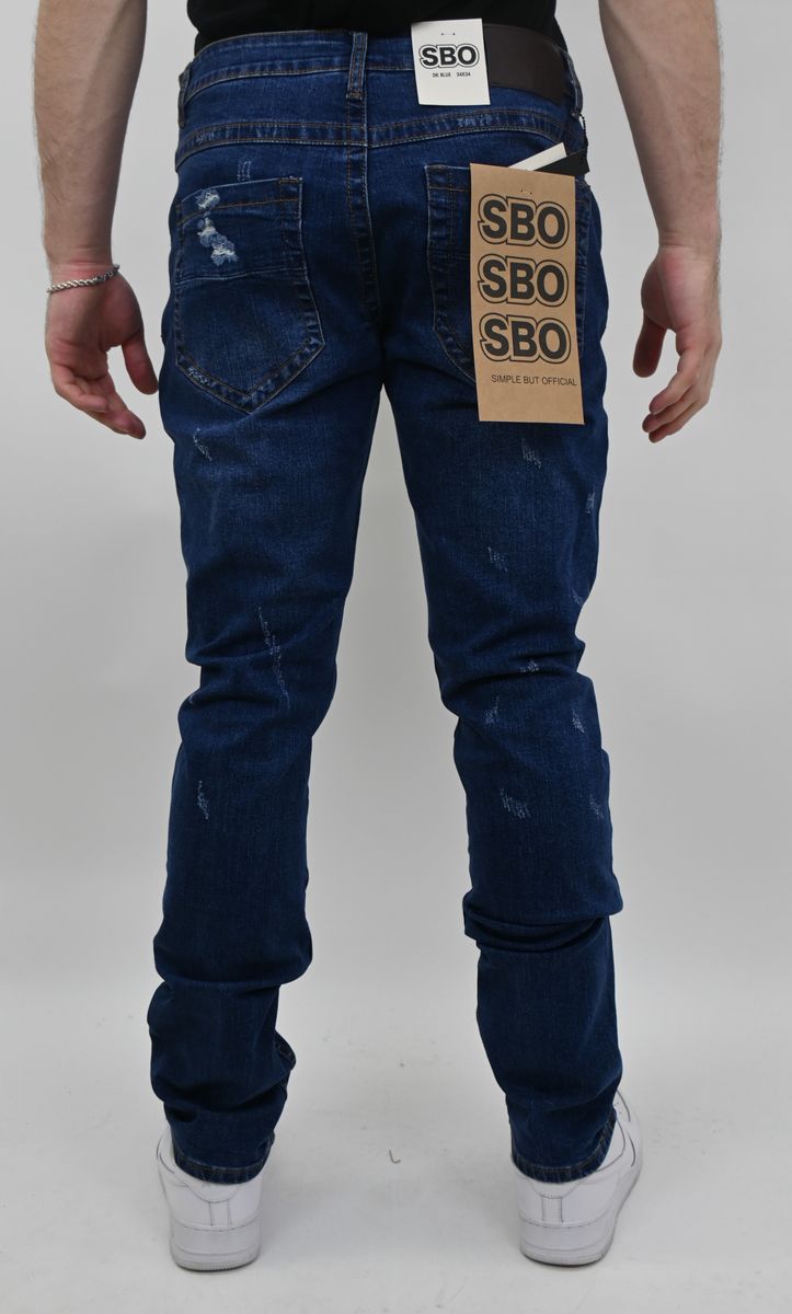 MID BLUE RIPPED SKINNY JEANS