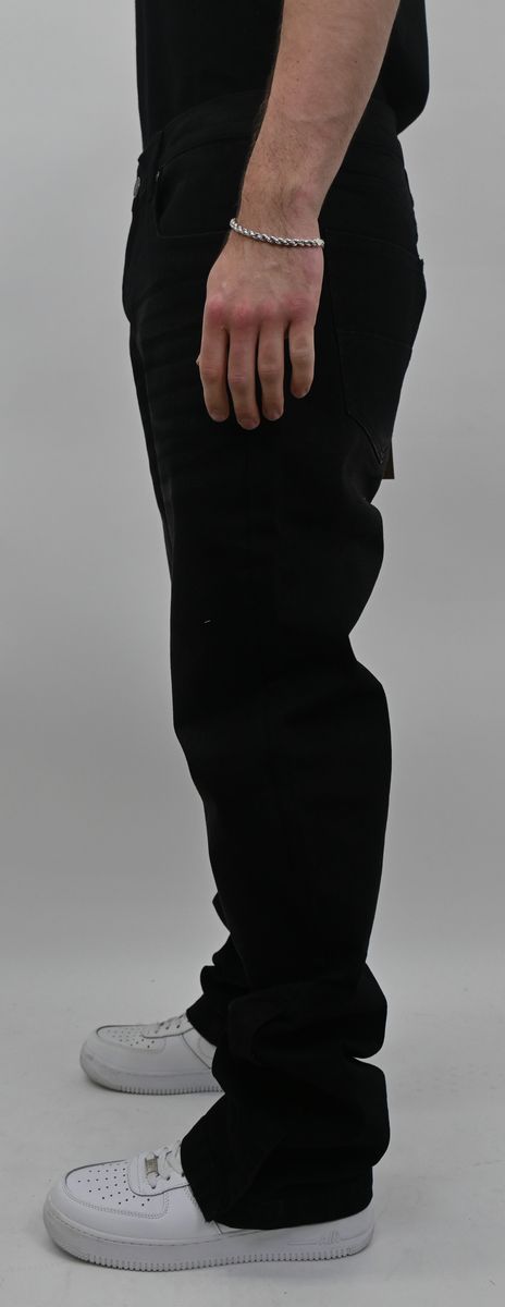 BLACK SLIM JEANS WITH HEM SNAP