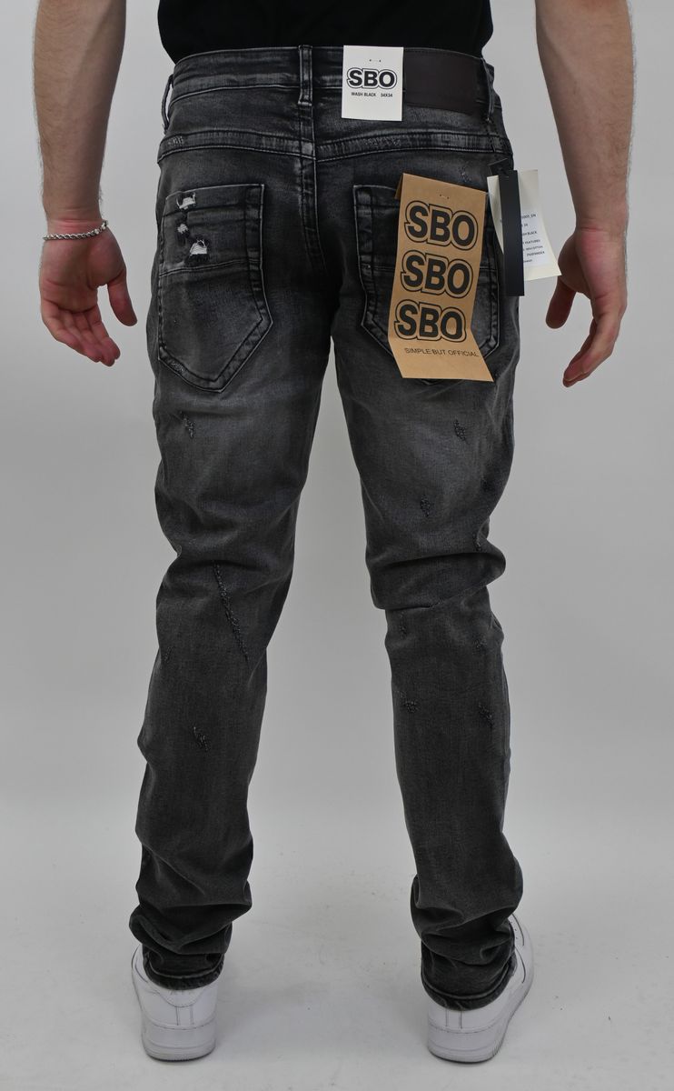 BLACK WASH RIPPED SKINNY JEANS