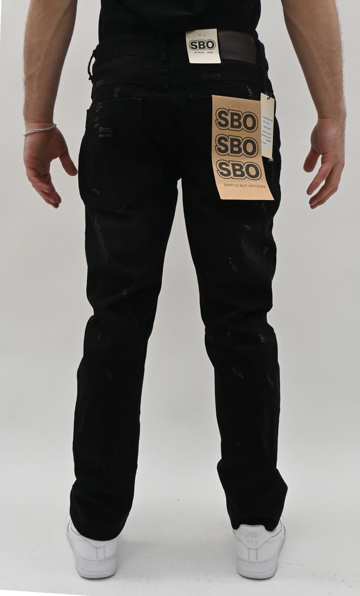 JET BLACK RIPPED SKINNY JEANS