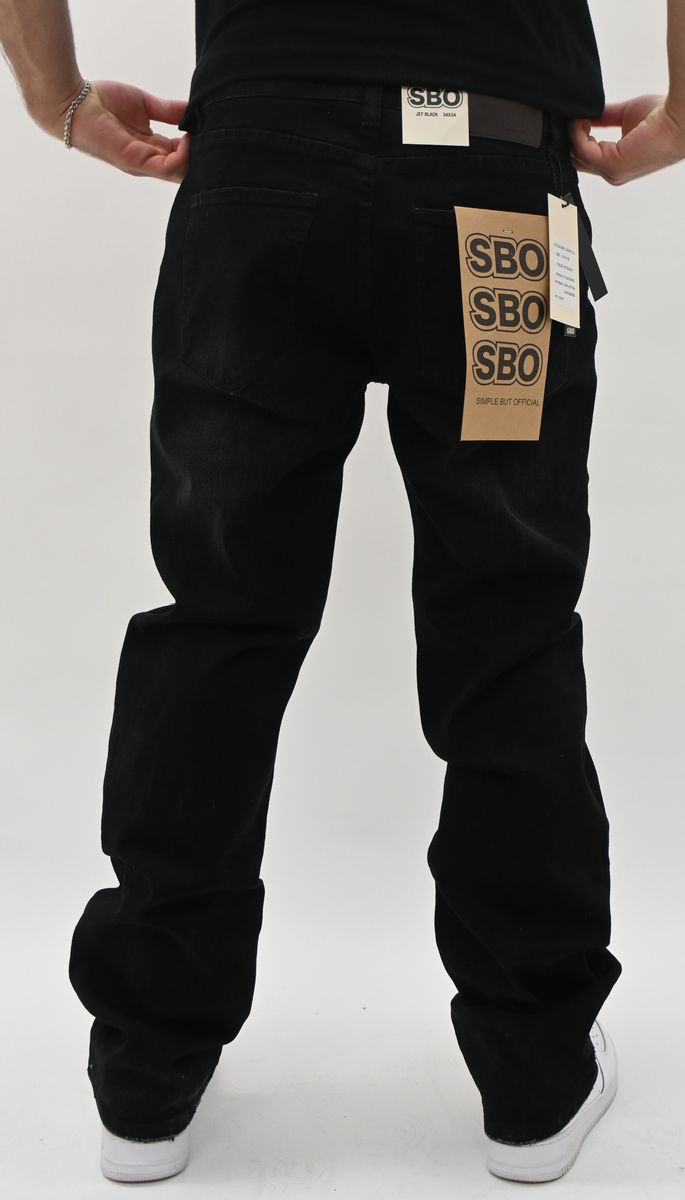 JET BLACK RIPPED SLIM JEANS