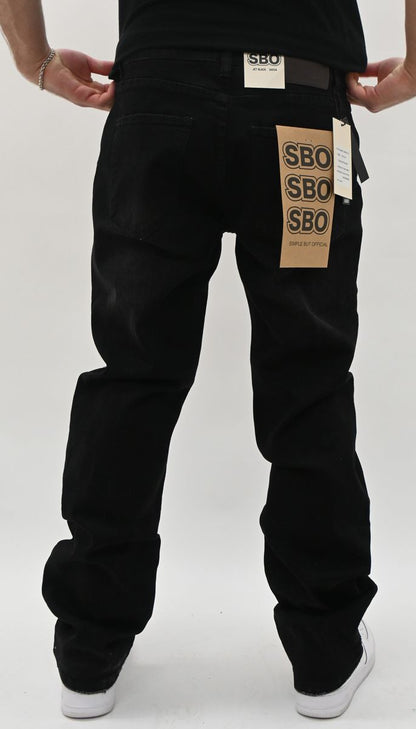 JET BLACK RIPPED SLIM JEANS