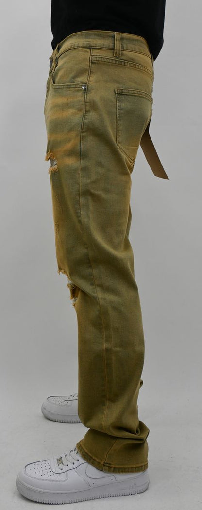 VINTAGE RIPPED SLIM JEANS