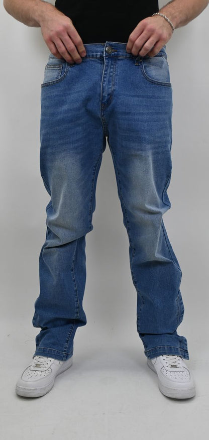 LIGHT BLUE SLIM JEANS WITH HEM SNAP
