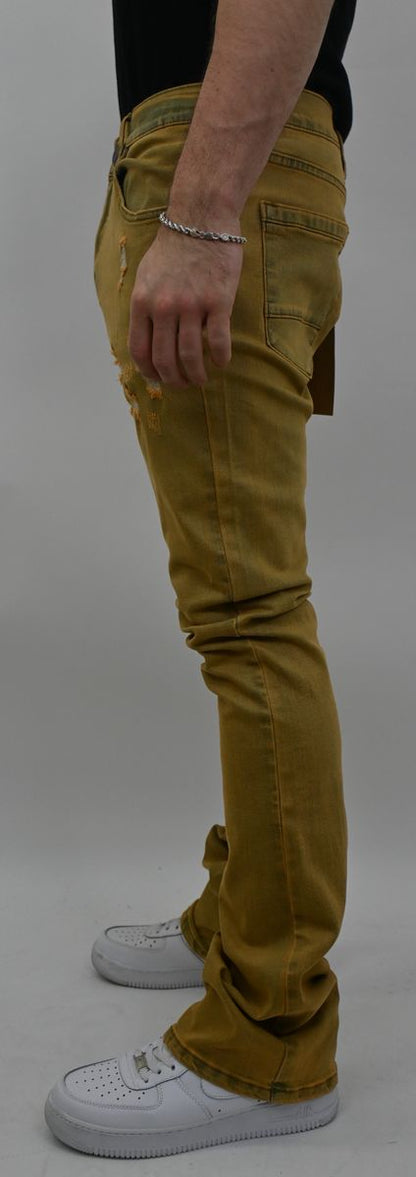 VINTAGE STACKED JEANS WITH RIP AND TEAR